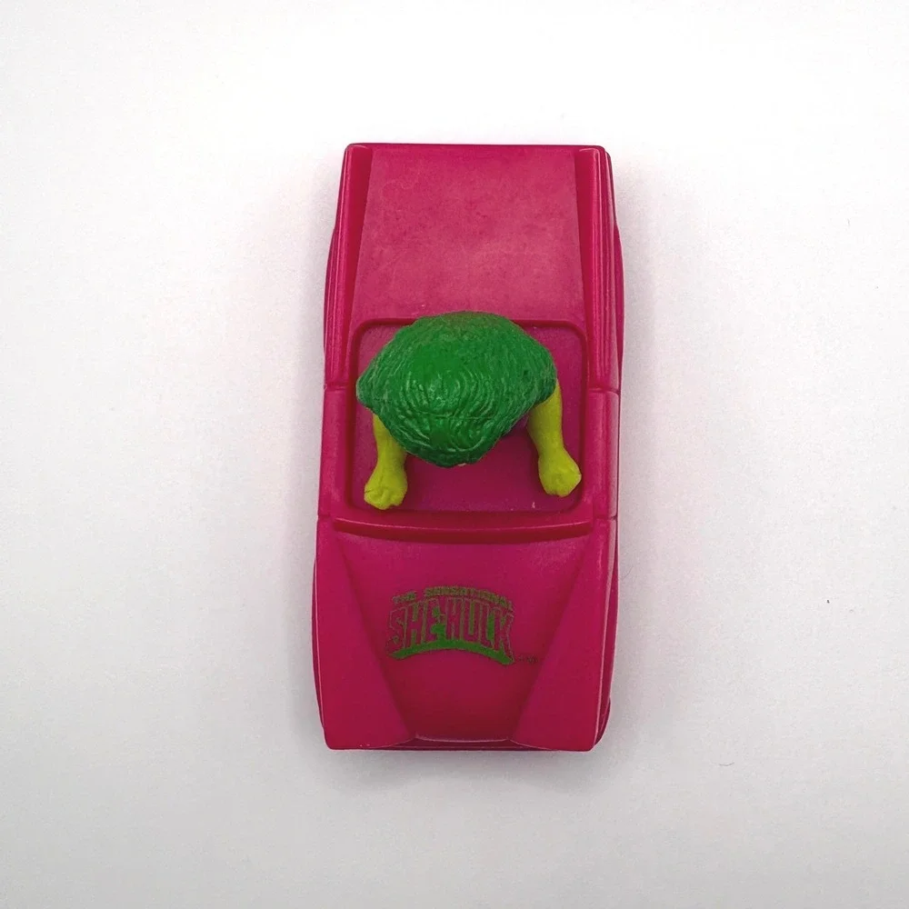 Vintage 1990 Marvel She-Hulk Pink Convertible Toy Car S.I.I. Jennifer Walters